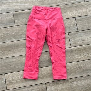 lululemon athletica Bright Pink High-Rise Crop Leggings